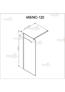 Душевое ограждение AvaCan MB120 MT профиль черный/стекло матовое с рисунком купить в интернет-магазине Sanbest