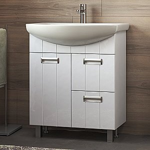 Тумба с раковиной Vigo Diana 2-700 1D.2Y белая для ванной в интернет-магазине Sanbest