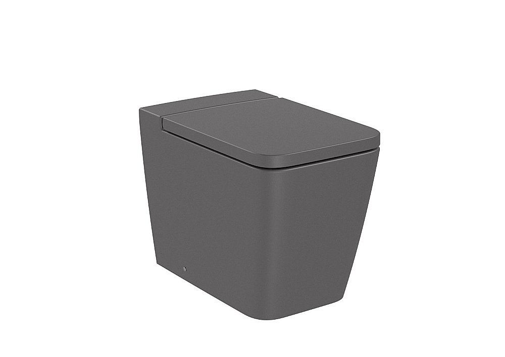 Унитаз приставной Roca Inspira Square Rimless 347537640 безободковый, оникс купить в интернет-магазине Sanbest