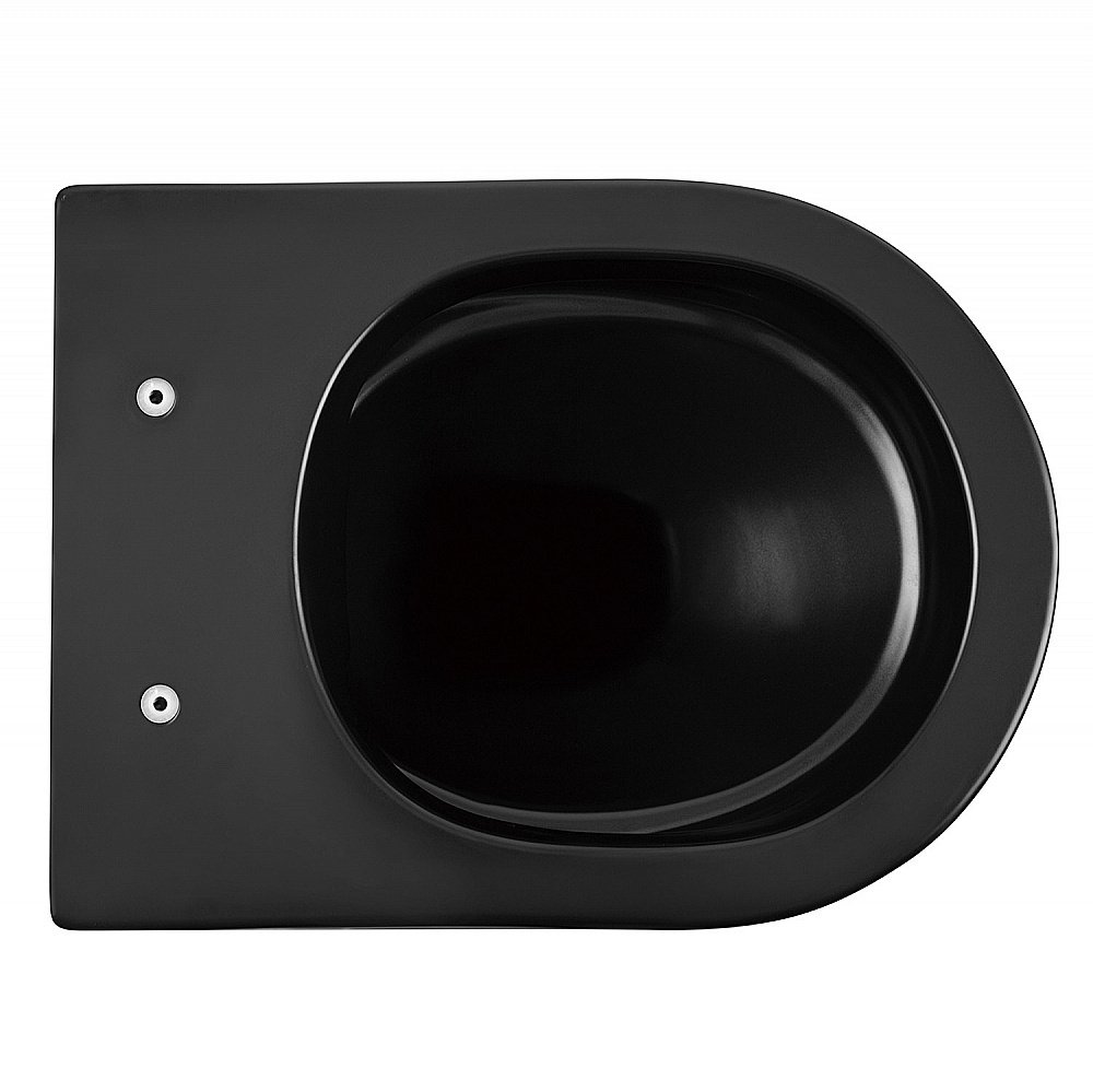 Унитаз подвесной ABBER Bequem AC1103MB с крышкой микролифт, безободковый, черный матовый купить в интернет-магазине Sanbest