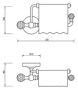 Держатель для туалетной бумаги Migliore Amerida ML.AMR-60.406.BR бронза/Swarovski купить в интернет-магазине сантехники Sanbest