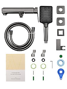 Смеситель для ванны с душем WONZON & WOGHAND DIAMOND, Темный графит (WW-88639011-BGM) купить в интернет-магазине сантехники Sanbest