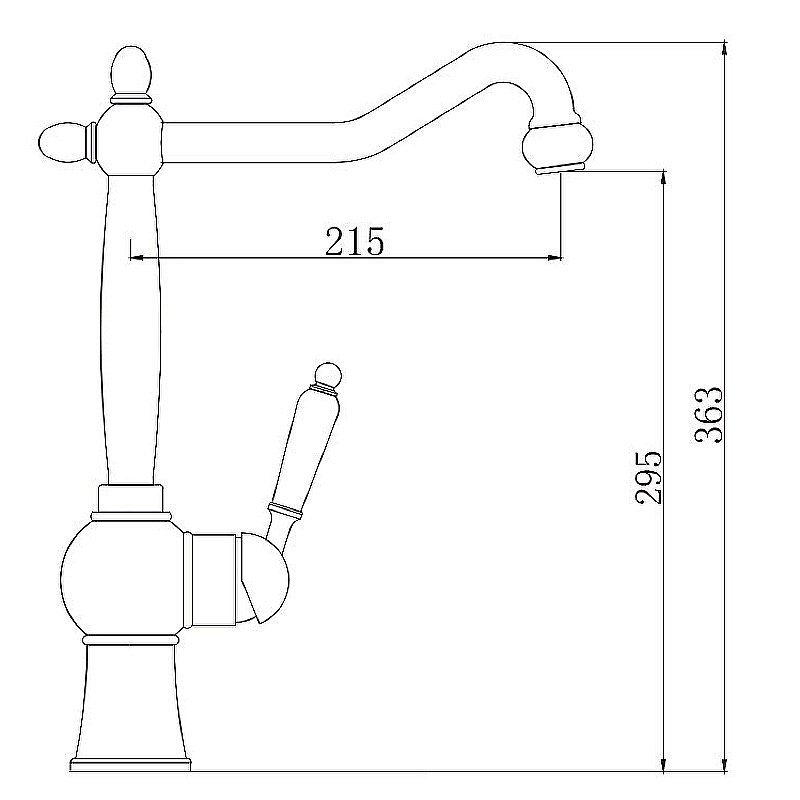 Смеситель для кухни Kaiser Wood 61033 купить в интернет-магазине сантехники Sanbest