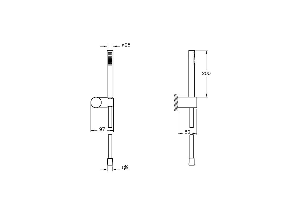 Душевой гарнитур VitrA Origin A45543 хром купить в интернет-магазине сантехники Sanbest