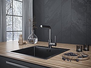 Смеситель для кухни Paulmark Honner Ho212018-GM Вороненная сталь купить в интернет-магазине сантехники Sanbest