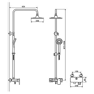 Душевая система Excellent RAIN ALTAR 781CR купить в интернет-магазине сантехники Sanbest