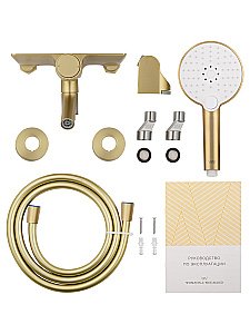 Смеситель для ванны с душем WONZON & WOGHAND CLICK, Брашированное золото (WW-FE05L221- BG) купить в интернет-магазине сантехники Sanbest