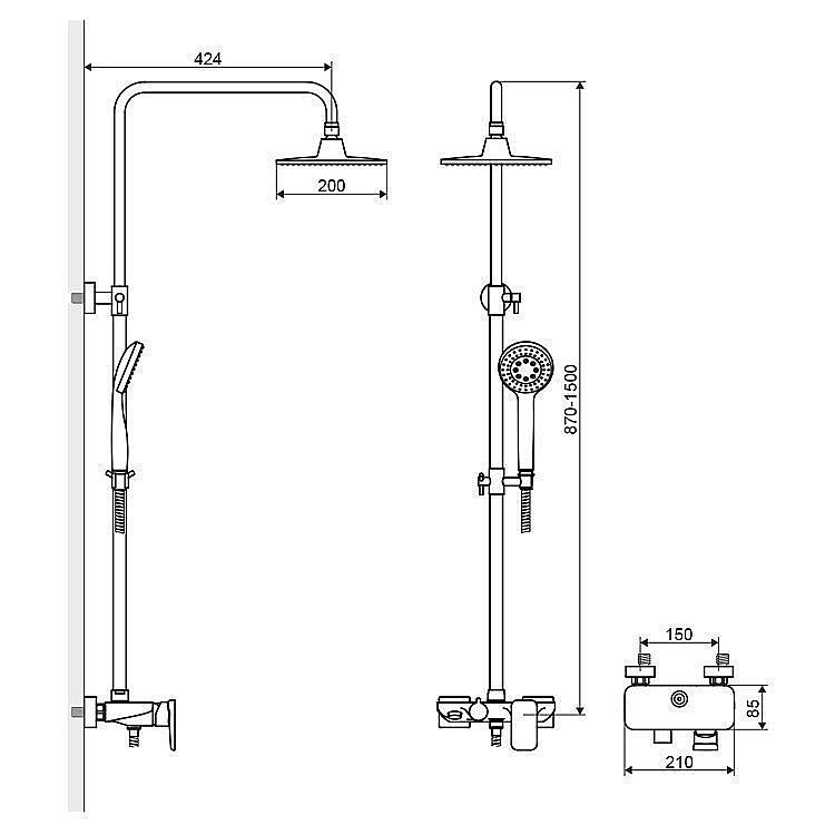 Душевая система Excellent RAIN ALTAR 781CR купить в интернет-магазине сантехники Sanbest