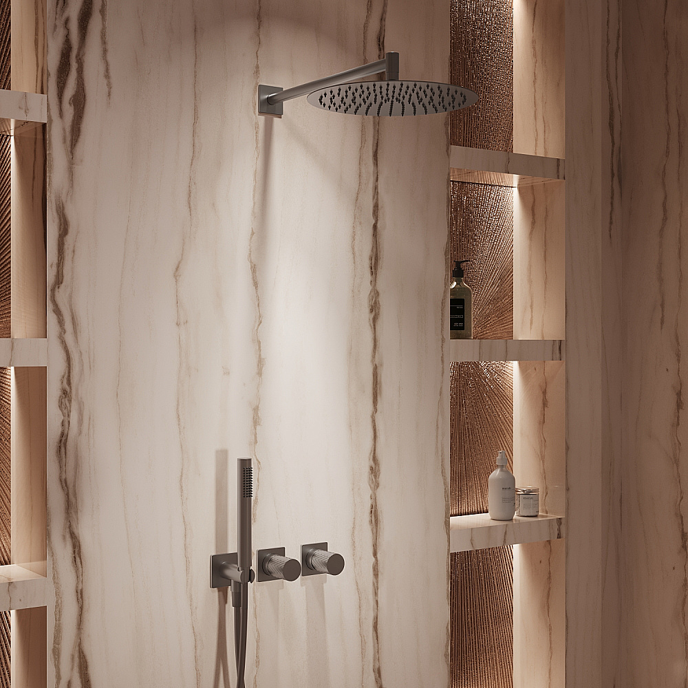 Душевая система Vincea Alto VSFW-6AL1GM вороненая сталь купить в интернет-магазине сантехники Sanbest