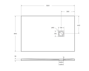 Душевой поддон BelBagno UNO 120х80 черный купить в интернет-магазине Sanbest