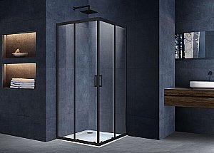 Душевой уголок Vincea Alpha VSS-3AL100CLB 100x100 стекло прозрачное/профиль черный купить в интернет-магазине Sanbest