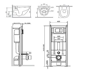 Унитаз подвесной AM.PM Spirit IS3701700 белый, безободковый, с инсталляцией купить в интернет-магазине Sanbest