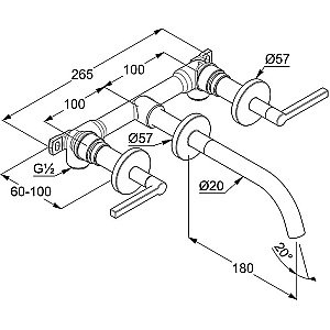 Смеситель для раковины Kludi Nova Fonte Puristic 201443915 черный купить в интернет-магазине сантехники Sanbest