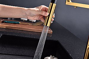 Смеситель для кухни Paulmark Tornado To213402-BG брашированное золото купить в интернет-магазине сантехники Sanbest