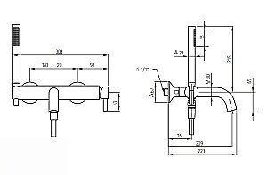 Смеситель для ванны и душа Migliore Sirius 28177 купить в интернет-магазине сантехники Sanbest