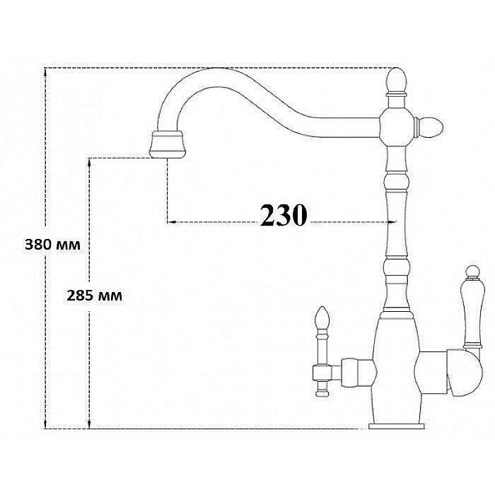 Смеситель для кухни Zorg Sanitary ZR 312 YF-50-BR Бронза купить в интернет-магазине сантехники Sanbest