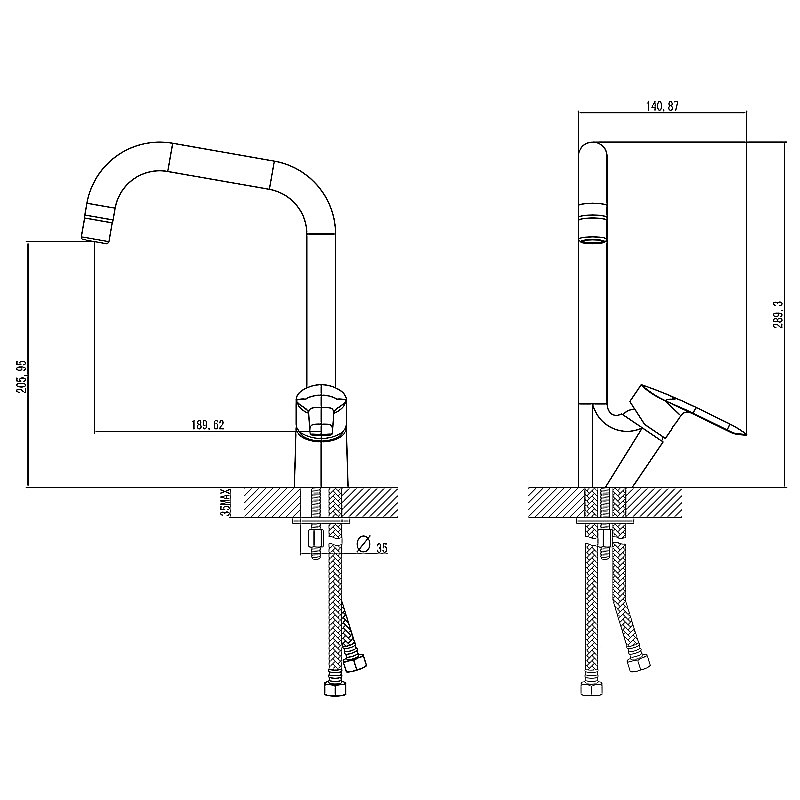 Смеситель для кухни Azario AZ-HU245904 хром купить в интернет-магазине сантехники Sanbest