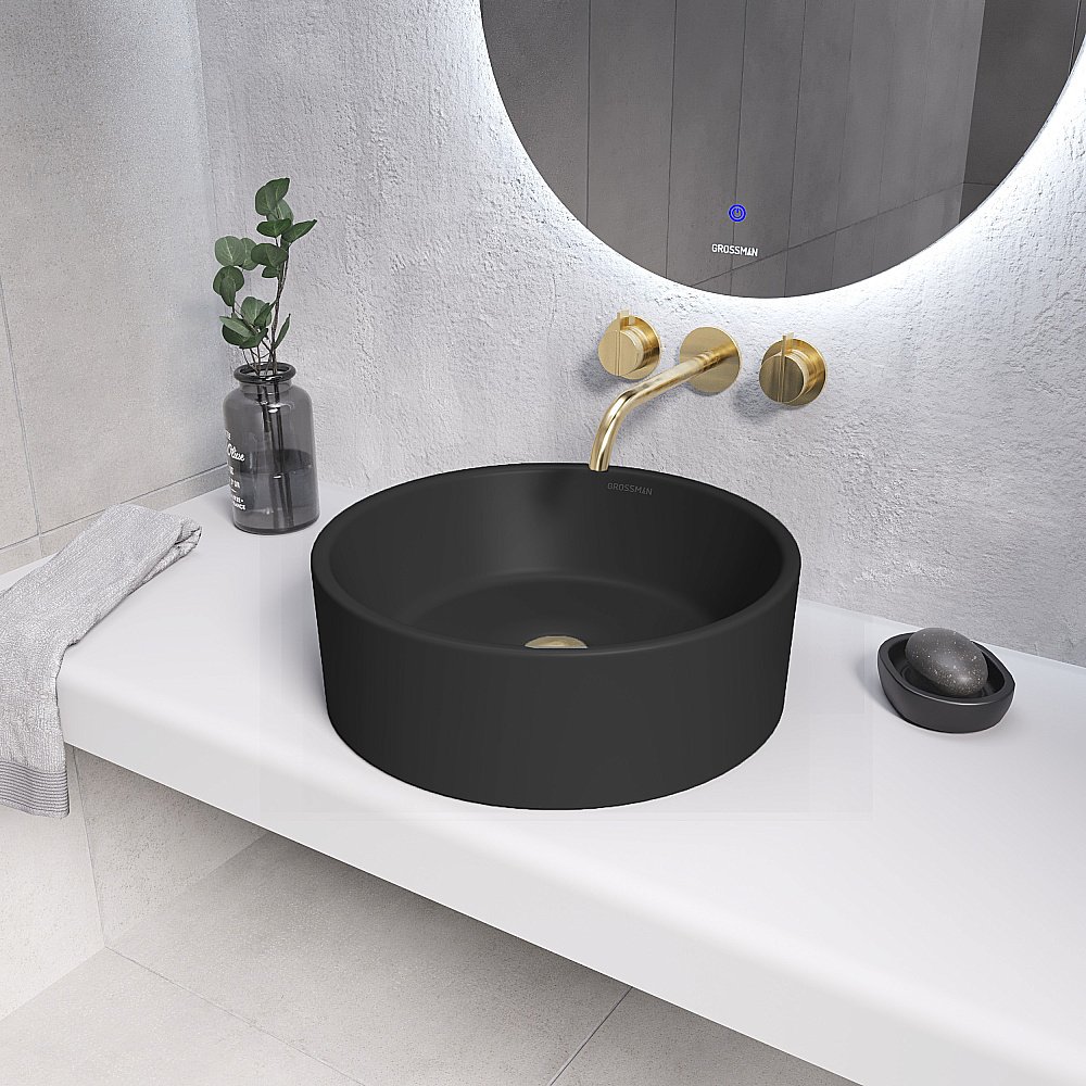 Раковина Grossman 41 GR-3013BM черная матовая купить в интернет-магазине Sanbest