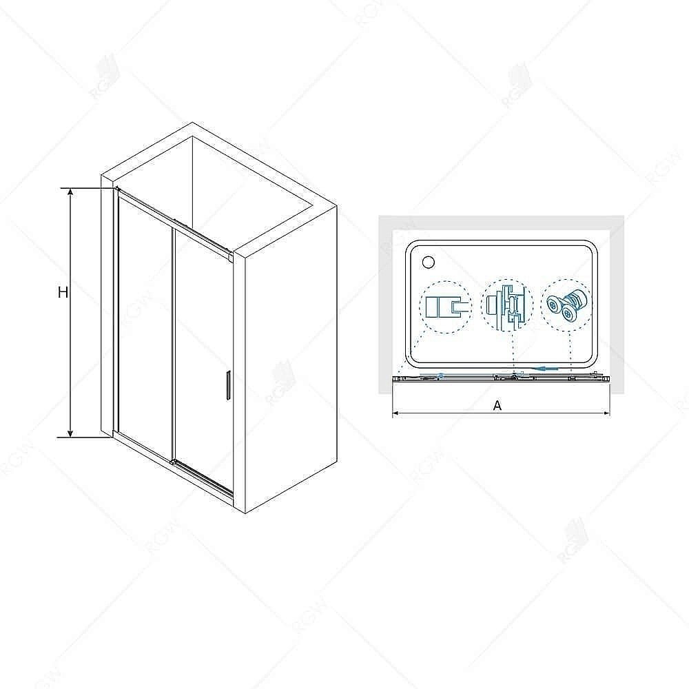 Душевая дверь RGW Leipzig LE-12 190 купить в интернет-магазине Sanbest