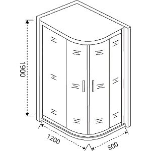 Душевой уголок Good Door Cofe R-120-C-CH стекло прозрачное/профиль хром купить в интернет-магазине Sanbest