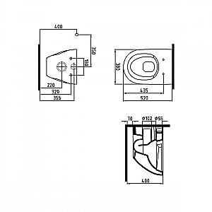 Унитаз подвесной Bien Dune DNKA052N1VP1W3000 белый, с крышкой микролифт, безободковый купить в интернет-магазине Sanbest