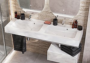 Раковина двойная Акватон Ричмонд 150 1A70573KRD010 белая купить в интернет-магазине Sanbest