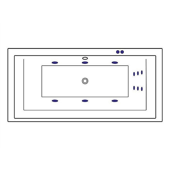 Ванна акриловая EXCELLENT Crown Grand LINE WAEX.CRG19.LINE.BR 190x90 белая с гидромассажем купить в интернет-магазине Sanbest