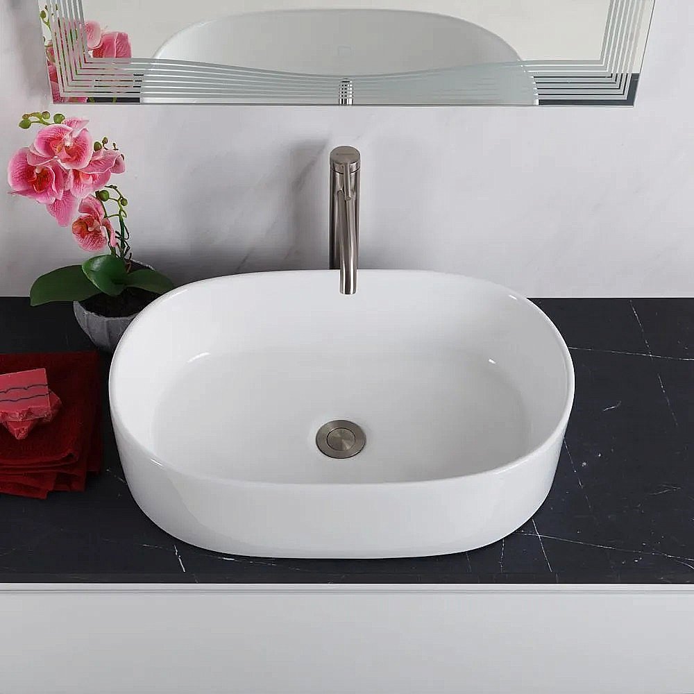 Раковина накладная BelBagno 55 BB1048 белая купить в интернет-магазине Sanbest