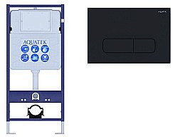 Инсталляция для унитаза Aquatek Standart INS-0000012 с кнопкой KDI-0000017 черная матовая купить в интернет-магазине сантехники Sanbest