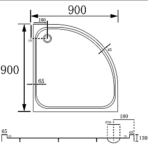 Душевой поддон Abber 90х90 AD3A090 белый купить в интернет-магазине Sanbest