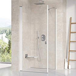 Душевой уголок Ravak Chrome CRV1+CPS 80х80 профиль белый/стекло прозрачное купить в интернет-магазине Sanbest