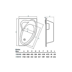 Ванна акриловая Koller Pool Karina 150x100 KARINA150X100L белая купить в интернет-магазине Sanbest