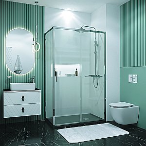 Душевой уголок Grossman Style 120.K33.05.1390.10.00 130x90 стекло прозрачное/профиль хром купить в интернет-магазине Sanbest