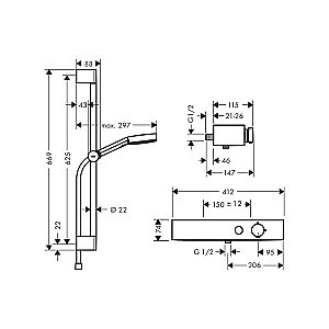 Душевой гарнитур Hansgrohe Pulsify Select S 24260000 хром купить в интернет-магазине сантехники Sanbest