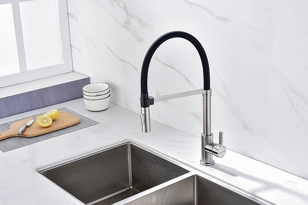 Смеситель для кухни Paulmark Halt Ha214021-BS брашированная сталь купить в интернет-магазине сантехники Sanbest