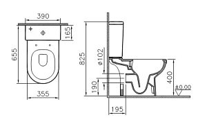 Унитаз-компакт Vitra S50 Open-back 9797B003-7204 купить в интернет-магазине Sanbest