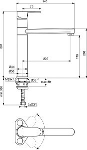 Смеситель для кухни Ideal Standard CERAFINE O BC501XG купить в интернет-магазине сантехники Sanbest