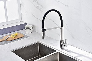 Смеситель для кухни Paulmark Halt Ha214021-BS брашированная сталь купить в интернет-магазине сантехники Sanbest