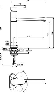 Смеситель для кухни Ideal Standard CERAFINE O BC501XG купить в интернет-магазине сантехники Sanbest