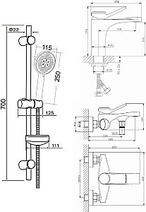 Набор смесителей Orange Organic M27-611cr хром купить в интернет-магазине сантехники Sanbest