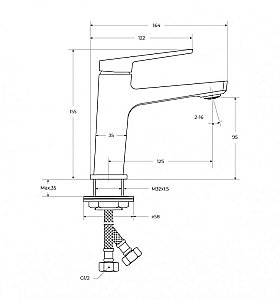 Смеситель для раковины BelBagno ARDENTE-LVM-CRM-W0 хром купить в интернет-магазине сантехники Sanbest