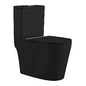 Унитаз моноблок SantiLine SL-5029MB  слив торнадо, безободковый, с бачком, с крышкой микролифт, черный матовый купить в интернет-магазине Sanbest