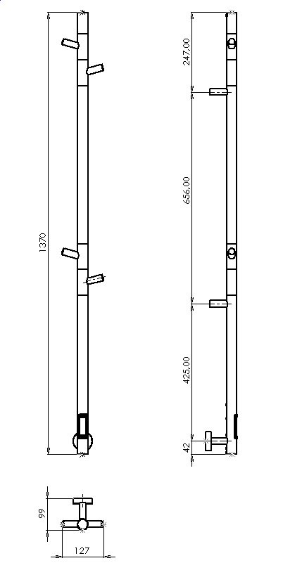 Полотенцесушитель электрический Vincea VTD-1DWE белый купить в интернет-магазине сантехники Sanbest