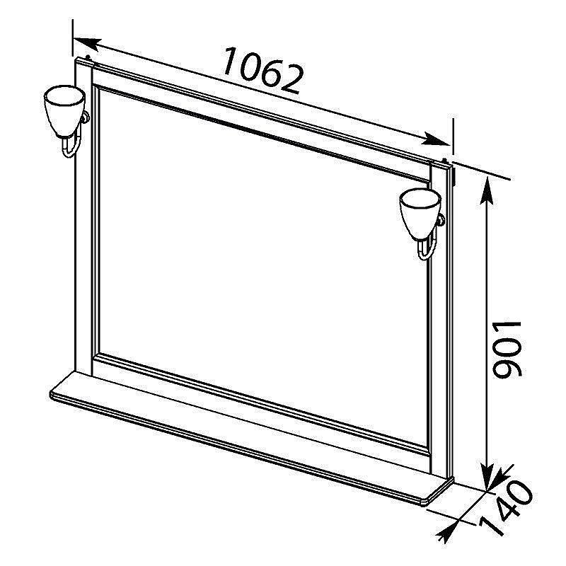 Зеркало Aquanet Тесса 105 жасмин/серебро в ванную от интернет-магазине сантехники Sanbest