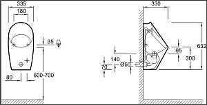 Писсуар Jacob Delafon PATIO E1548-00 купить в интернет-магазине Sanbest