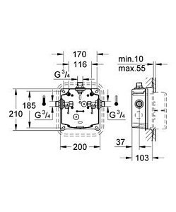 Скрытый монтажный ящик Grohe Eurodisc SE 36014 000 купить в интернет-магазине сантехники Sanbest