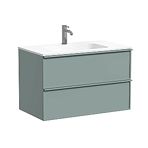 Тумба с раковиной Sancos Velta 80 VL80GG+CN7005 серо-зеленая матовая/раковина белая, с отверстием для ванной в интернет-магазине Sanbest