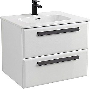 Тумба с раковиной Cezares ECO-CER-N 70 ECO-CER-N-700-2C-SO-BL белая глянцевая для ванной в интернет-магазине Sanbest