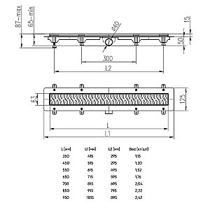 Душевой лоток Veconi Klasik V550KGR 55 брашированный графит купить в интернет-магазине Sanbest