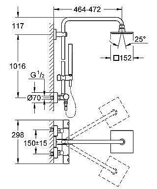 Душевая система Grohe Euphoria Cube 27932 000 купить в интернет-магазине сантехники Sanbest
